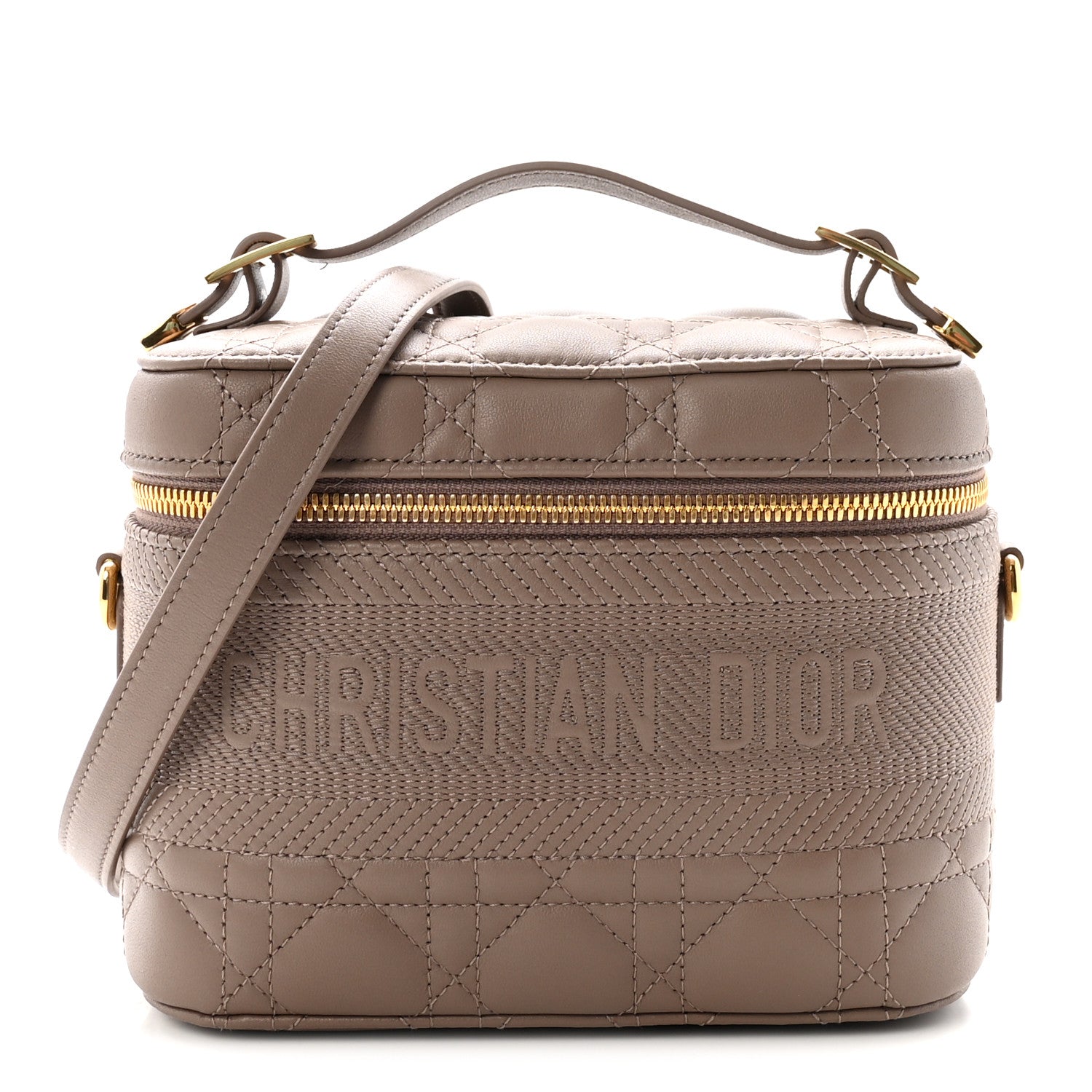Christian Dior Lambskin Cannage Small Diortravel Vanity Case Warm