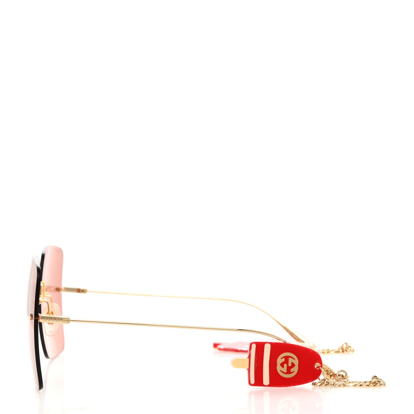 Acetate Detachable Charm Square Frame Sunglasses GG1147S Pink
