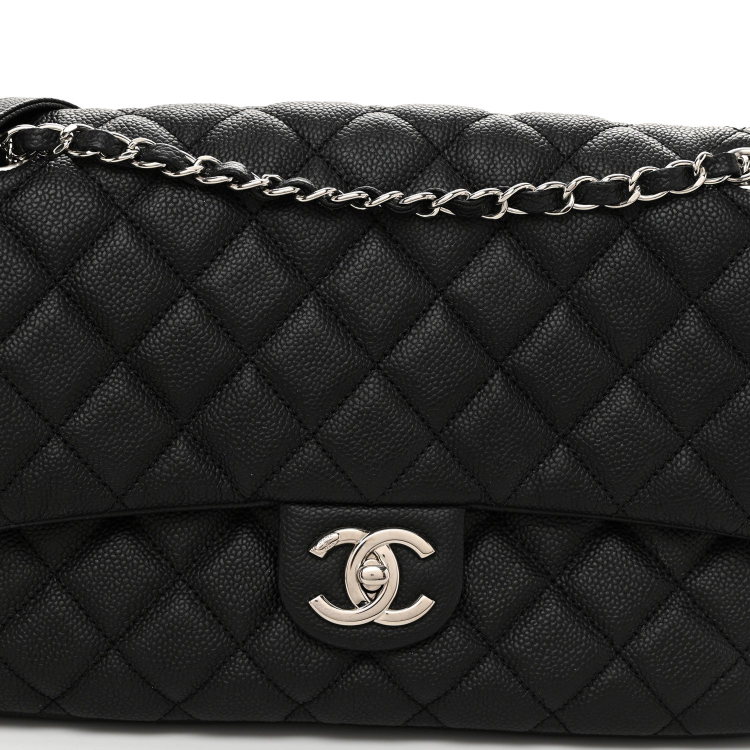 Chanel Caviar Quilted Jumbo Easy Flap Black 8 of 11