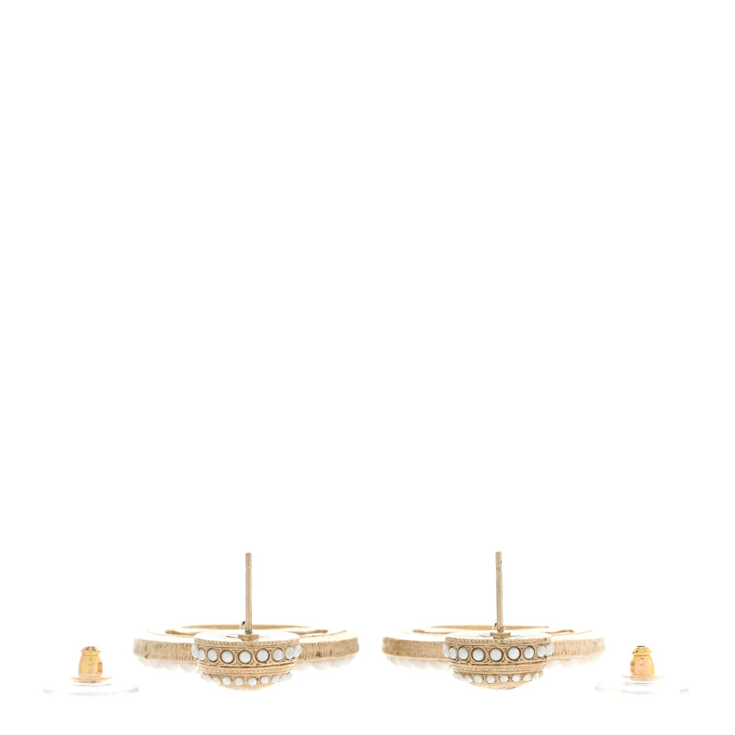 Chanel Pearl CC Drop Earrings Light Gold 3 of 7