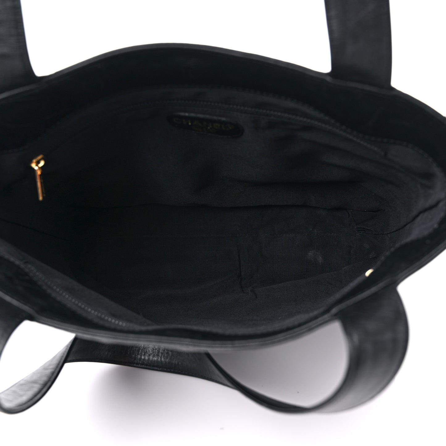 Calfskin Embossed CC Shoulder Bag Black