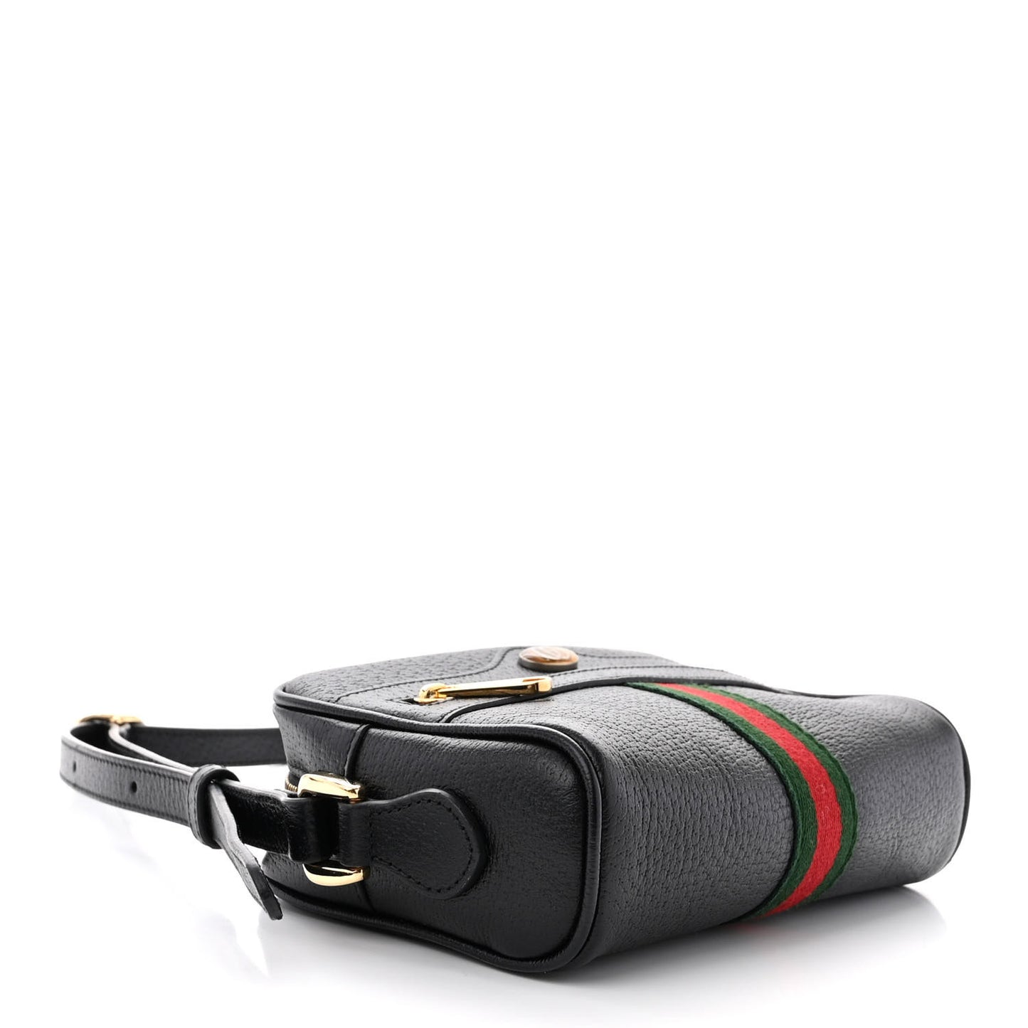 Calfskin Web Mini Ophidia Shoulder Bag Black