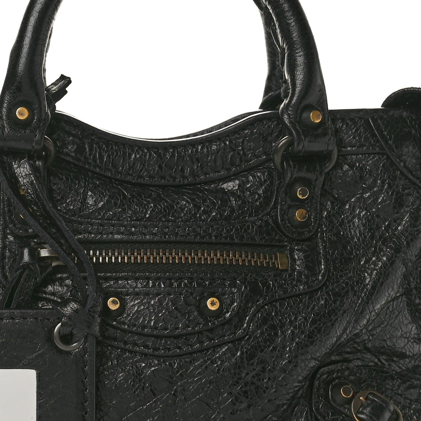 Agneau Classic Gold Hardware Nano City Black