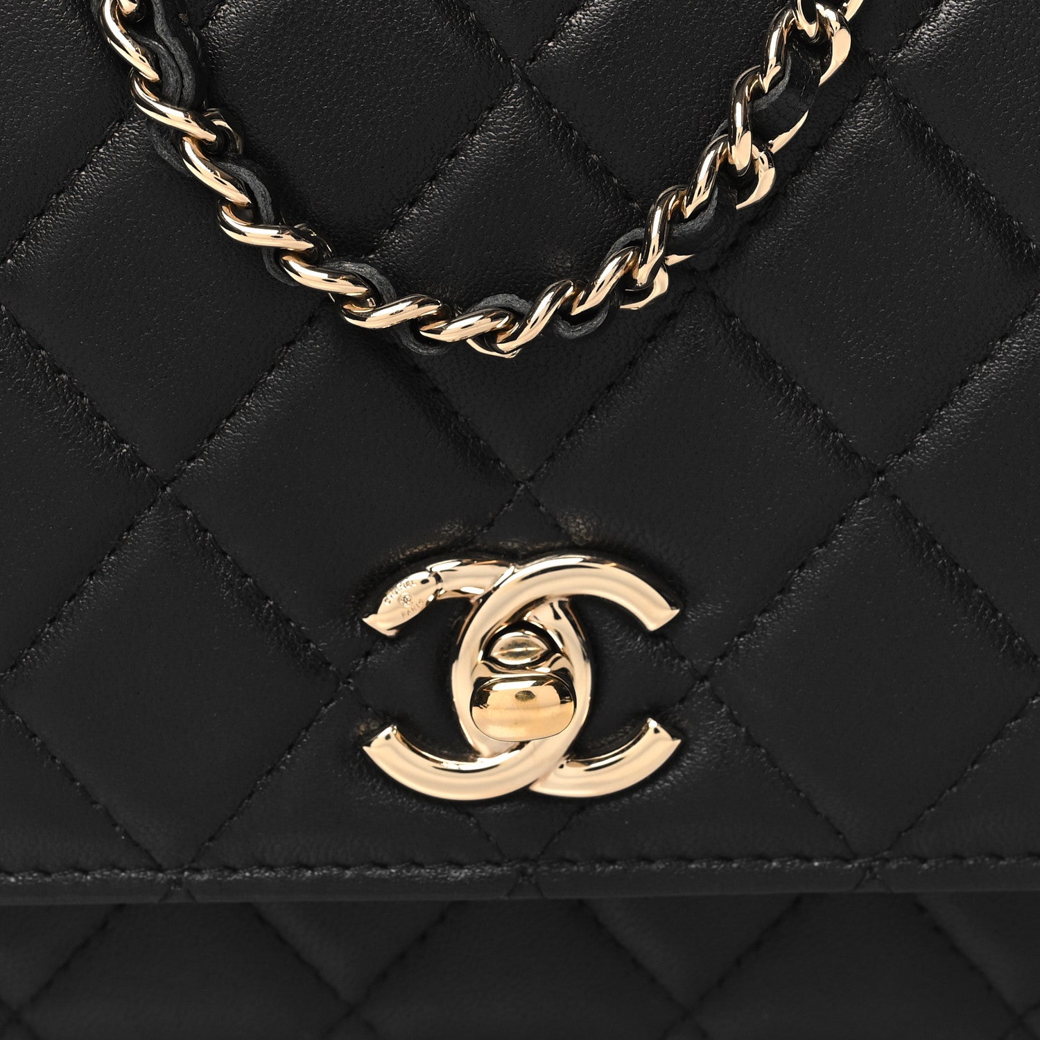 Chanel Lambskin Quilted Trendy CC Wallet On Chain WOC Black 9 of 12