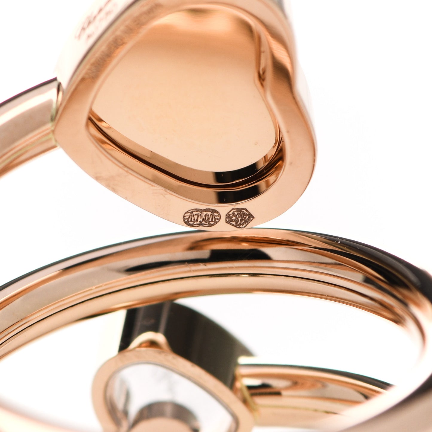 18K Rose Gold Diamond Pave Happy Hearts Twist Ring 53 6.25