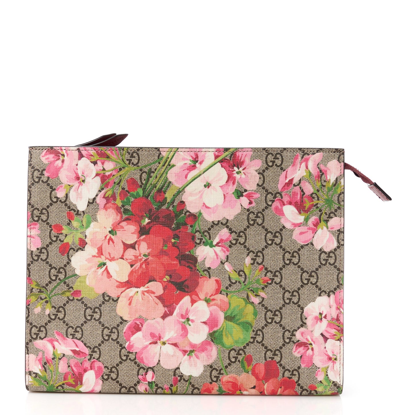 GG Supreme Monogram Blooms Large Cosmetic Case Beige Multicolor Dry Rose