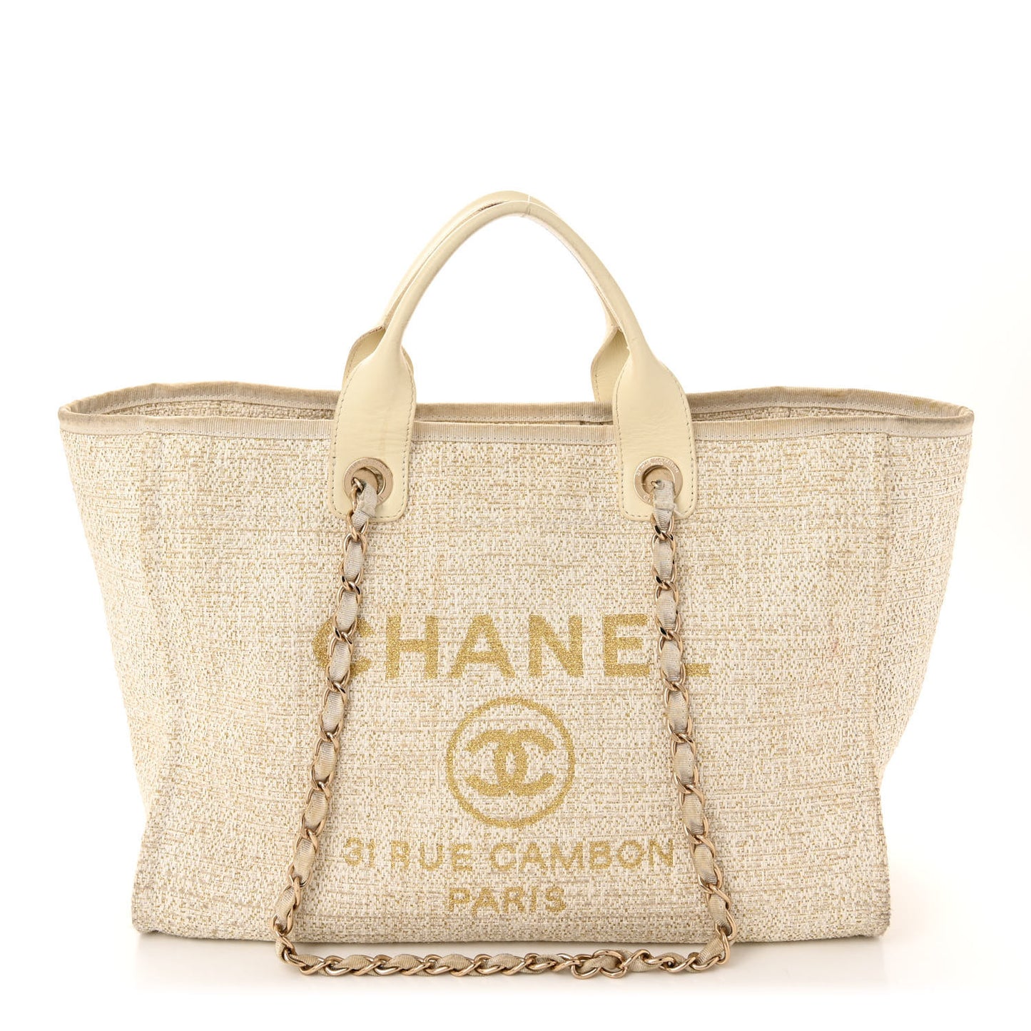 Canvas Large Deauville Tote Ivory