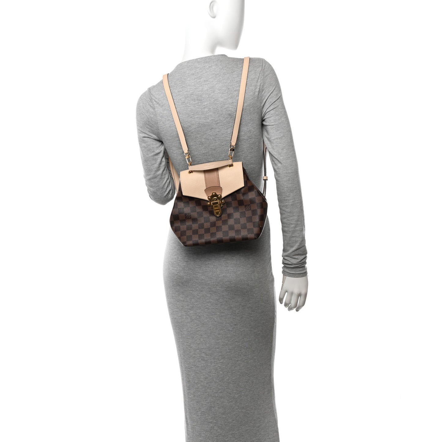 Damier Ebene Clapton Backpack Creme