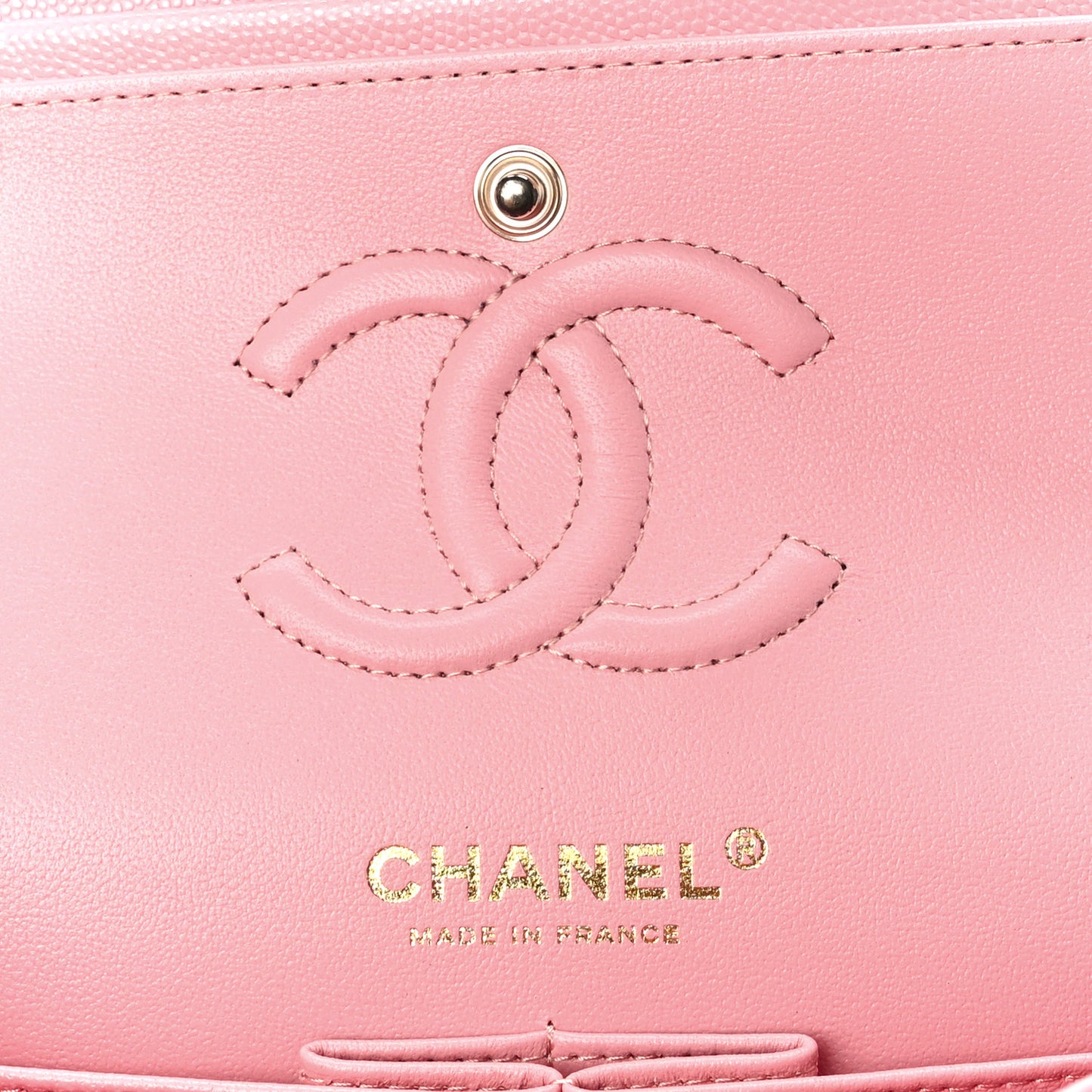 Caviar Quilted Small Double Flap Pink