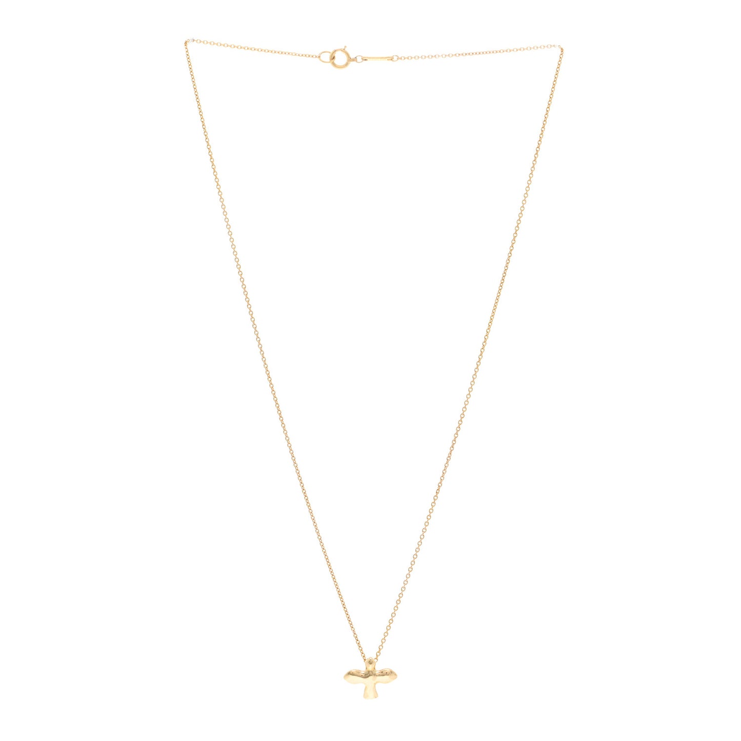 18K Yellow Gold Dove Pendant Necklace