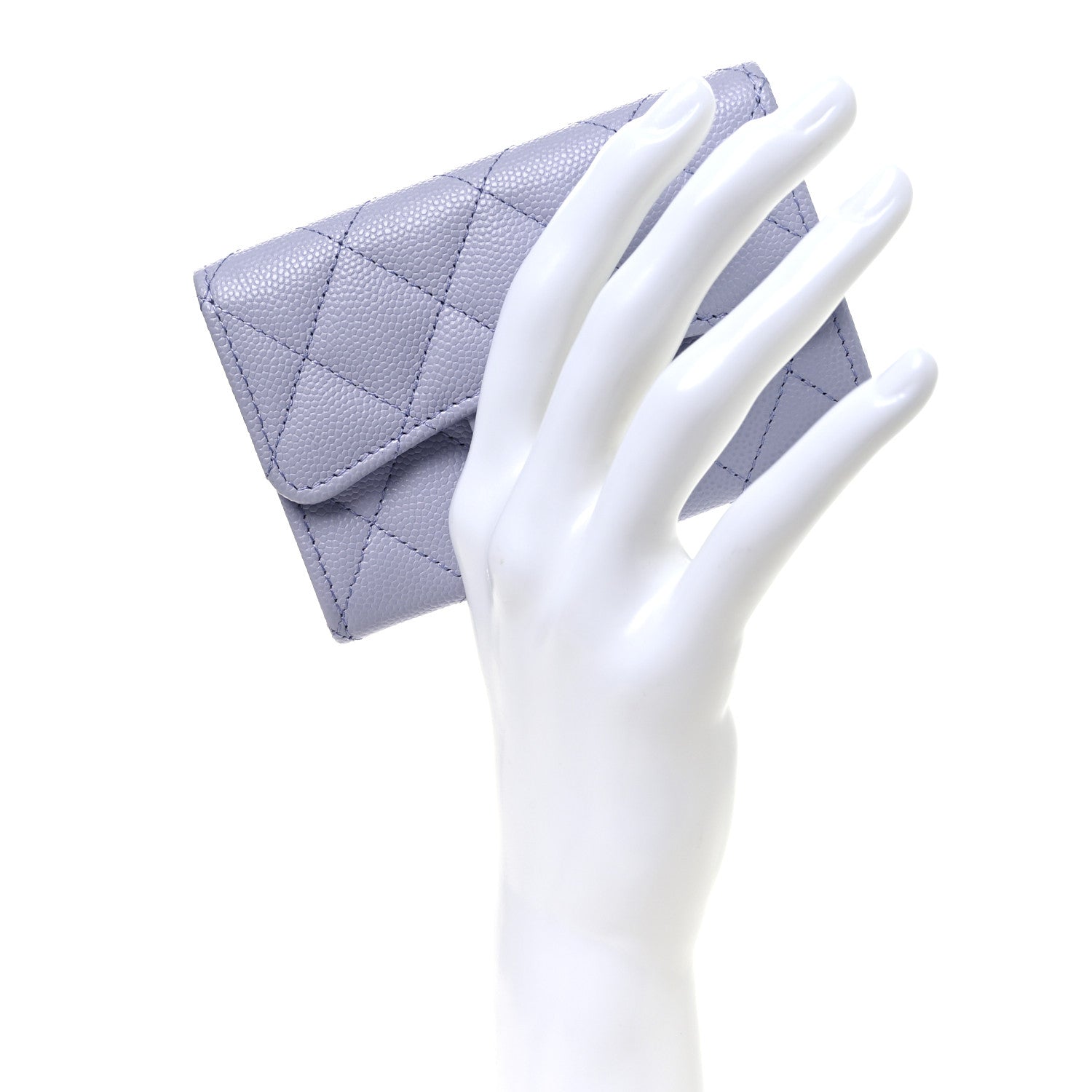 Chanel Caviar Quilted Flap Card Holder Wallet Light Purple 2 of 8