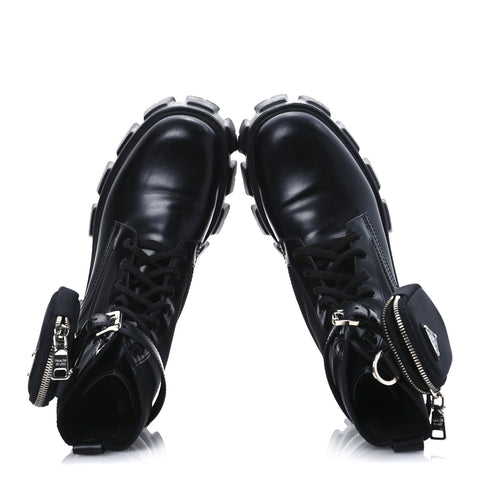 Spazzolato Rois Re-Nylon Metal Triangle Logo Monolith Pouch Pocket 55mm Boots 41 Black