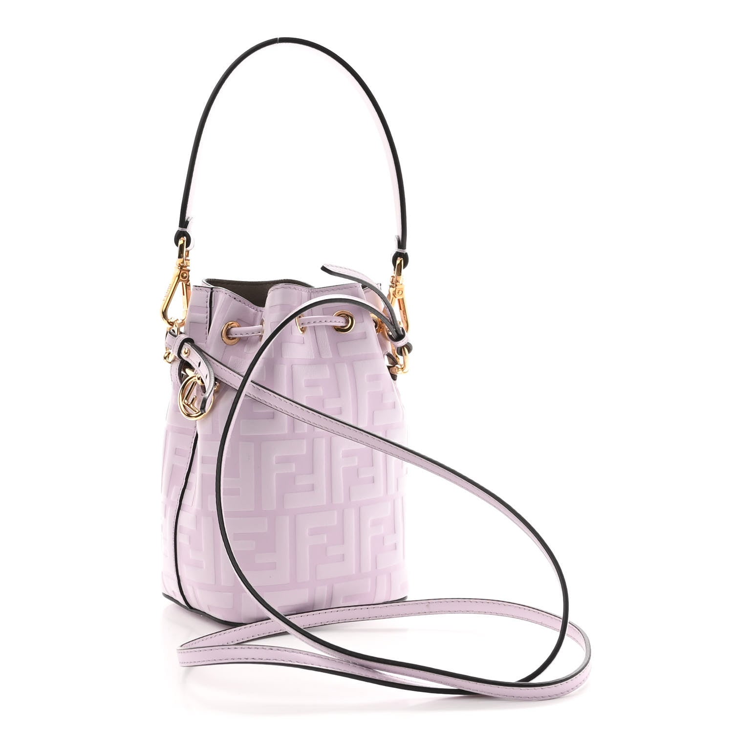 Fendi Vitello Termosport F is Fendi FF 1974 Embossed Mini Mon Tresor Bucket Bag Anemone 3 of 10