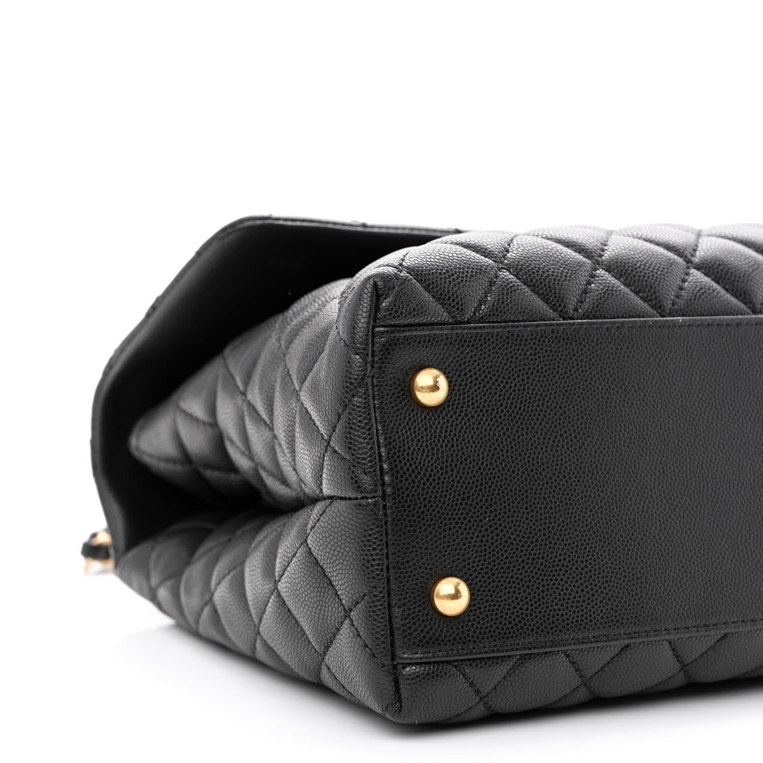 Chanel Caviar Lizard Quilted Medium Coco Handle Flap Black 9 of 10