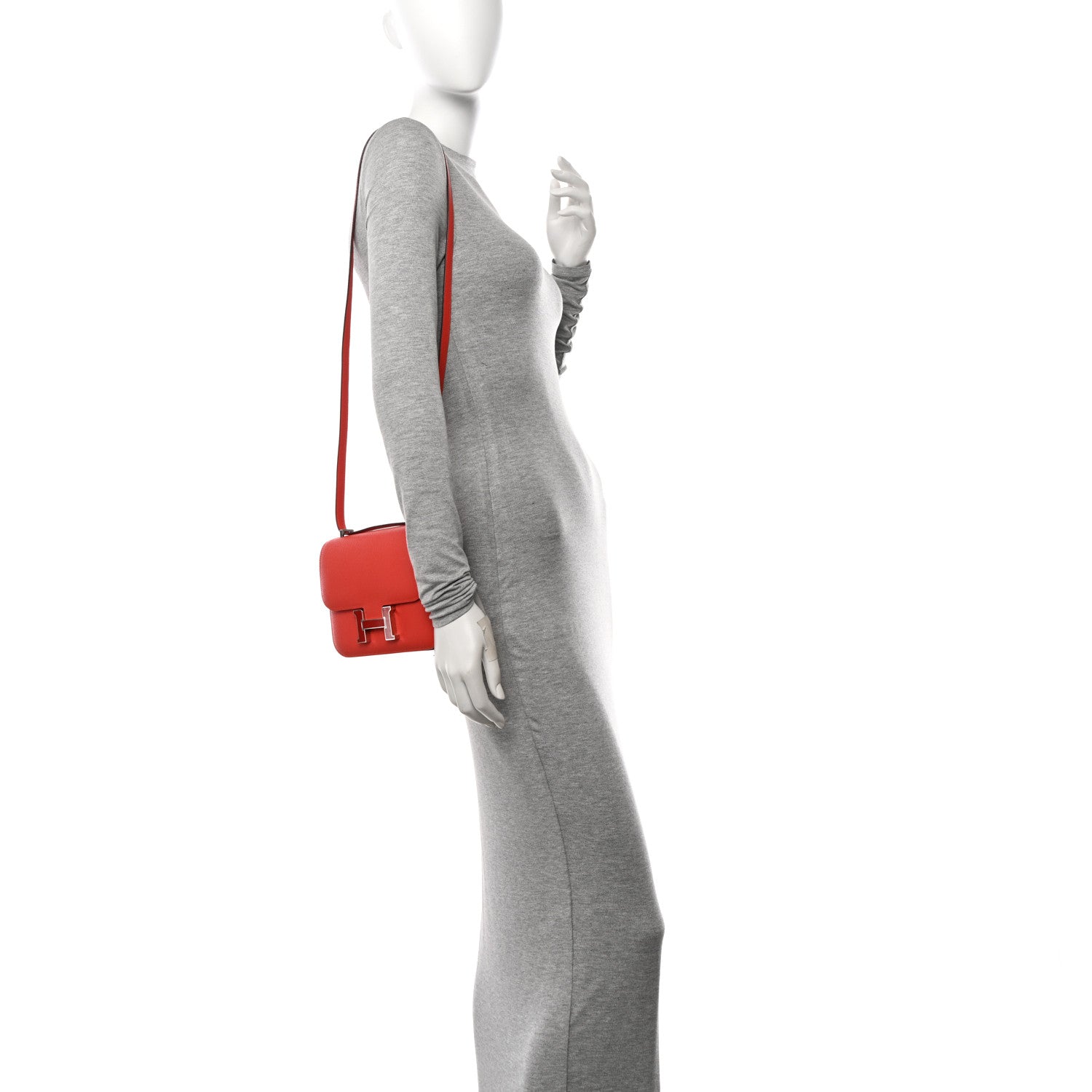 Hermes Epsom Enamel Constance 18 Capucine Sanguine 2 of 12