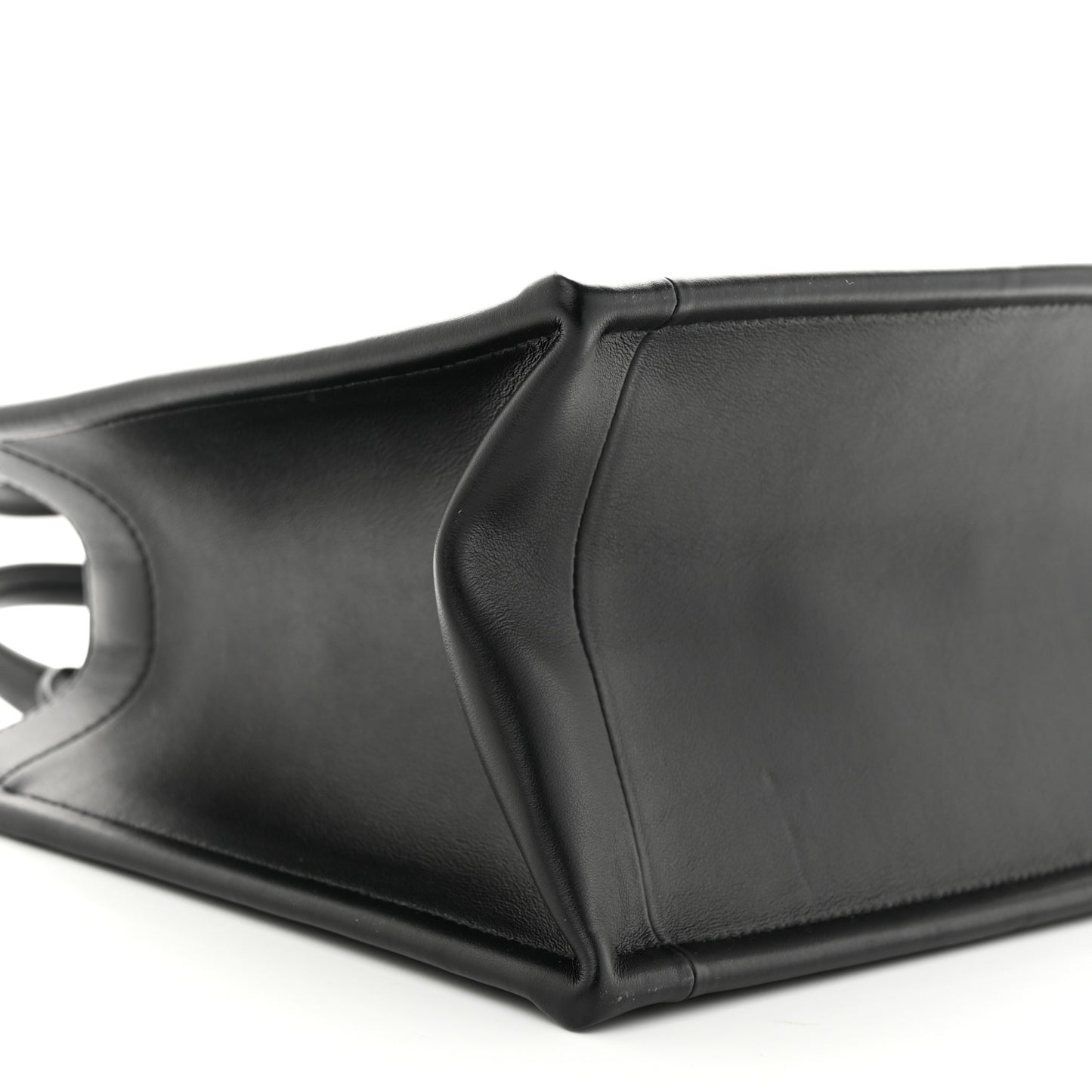 Calfskin Macro Cannage Small Book Tote Black