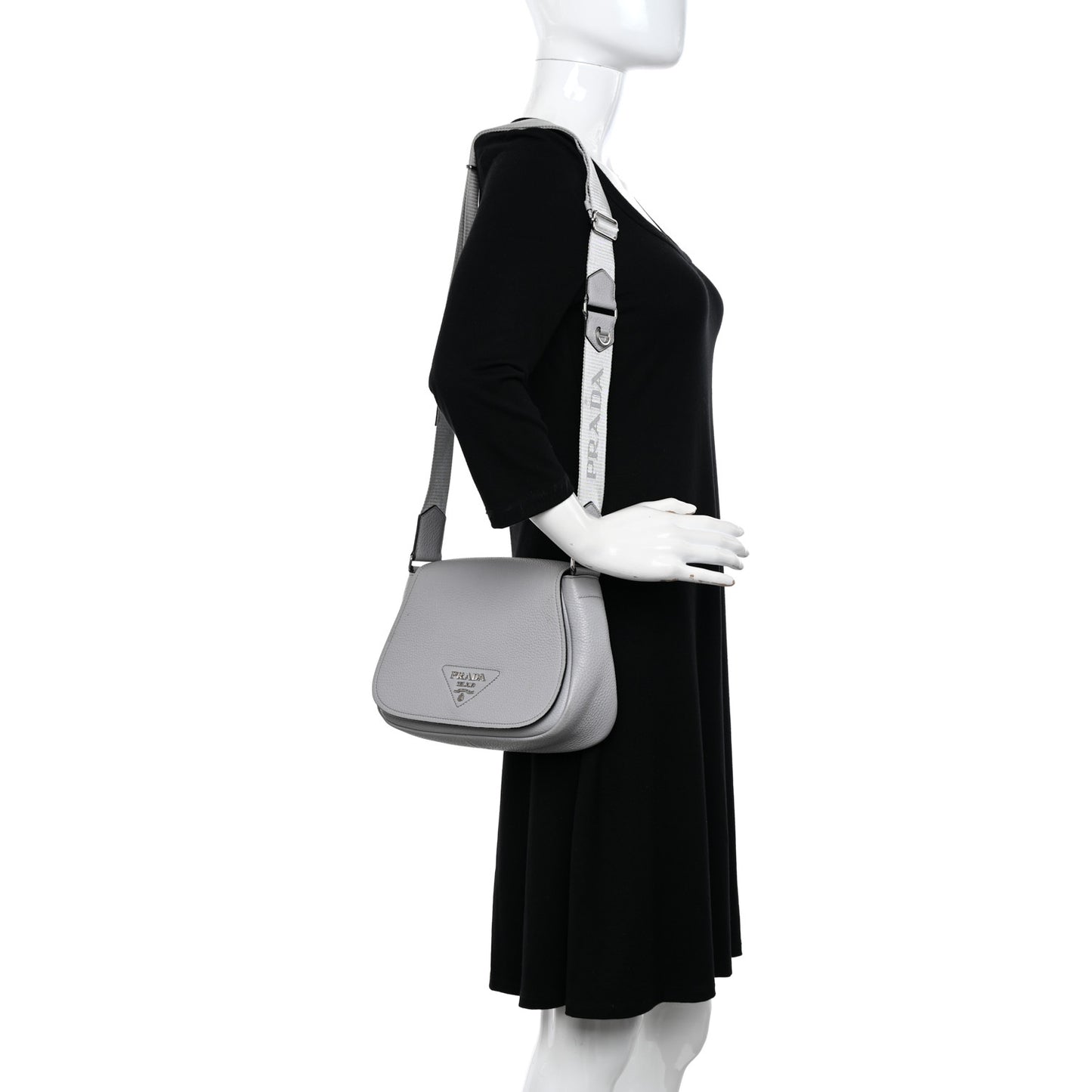 Vitello Daino Soft Shoulder Flap Bag Ardesia