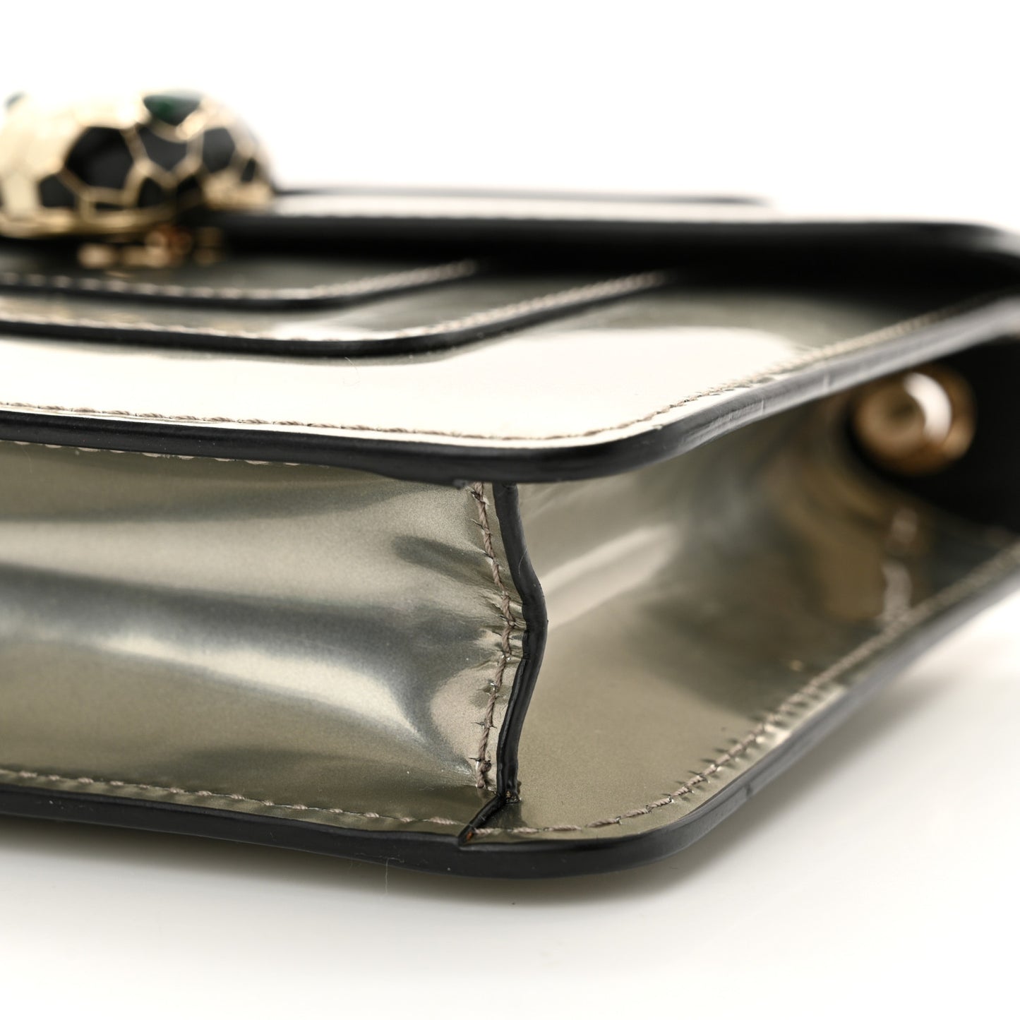 Metallic Calfskin Small Serpenti Forever Snake Strap Crossbody Bag Silver