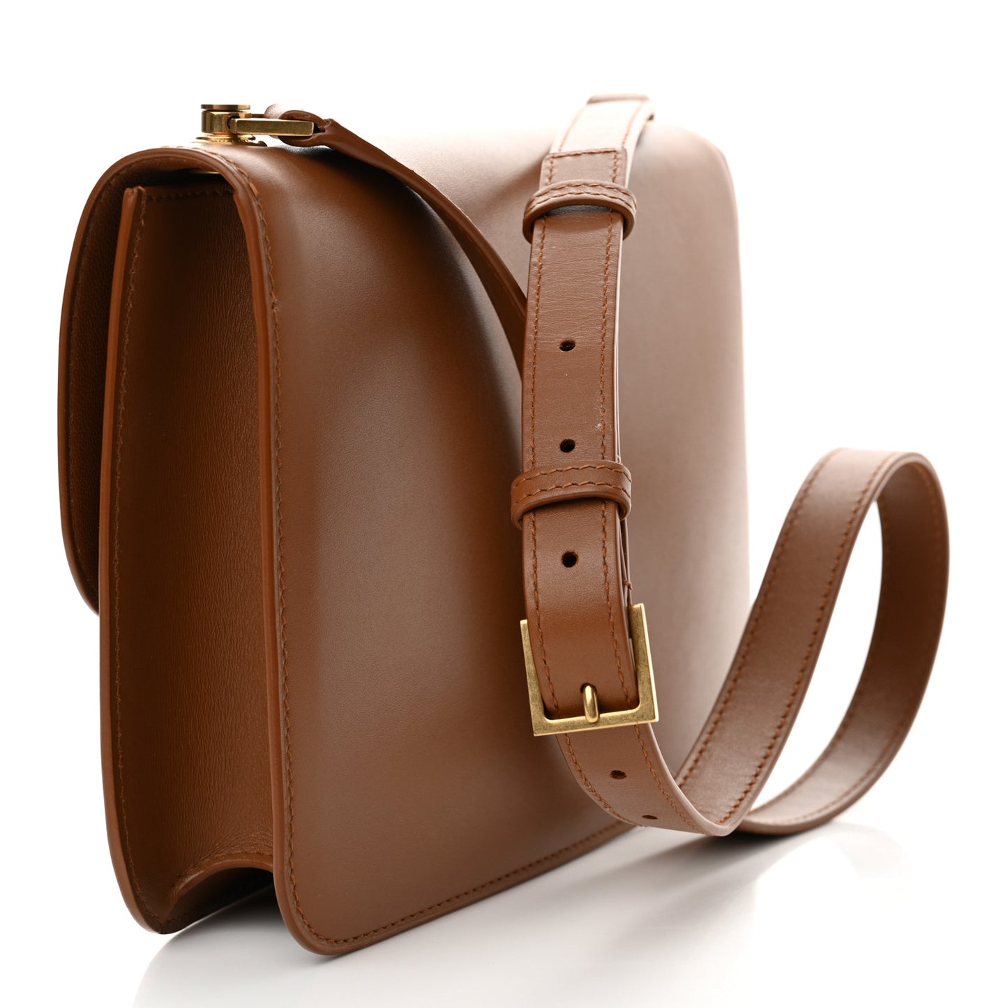 Smooth Calfskin Carre Satchel Brick