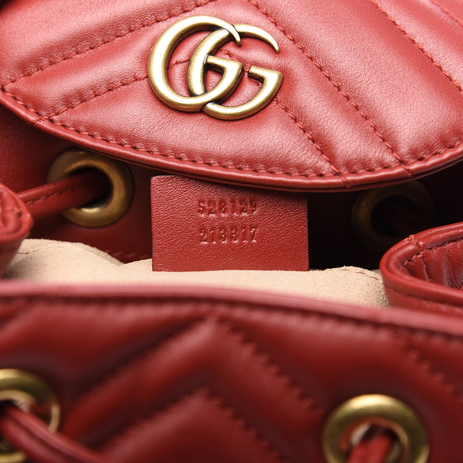 Gucci Calfskin Matelasse GG Marmont Flap Backpack Hibiscus Red 8 of 9