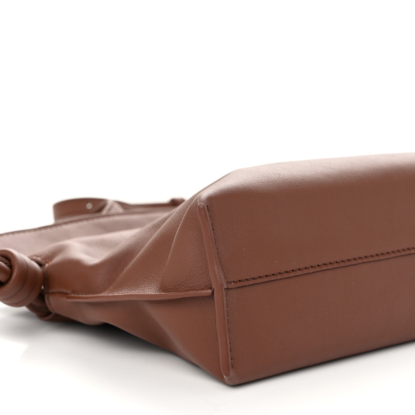 X SUNA FUJITA Nappa Flamenco Knot Clutch Havana