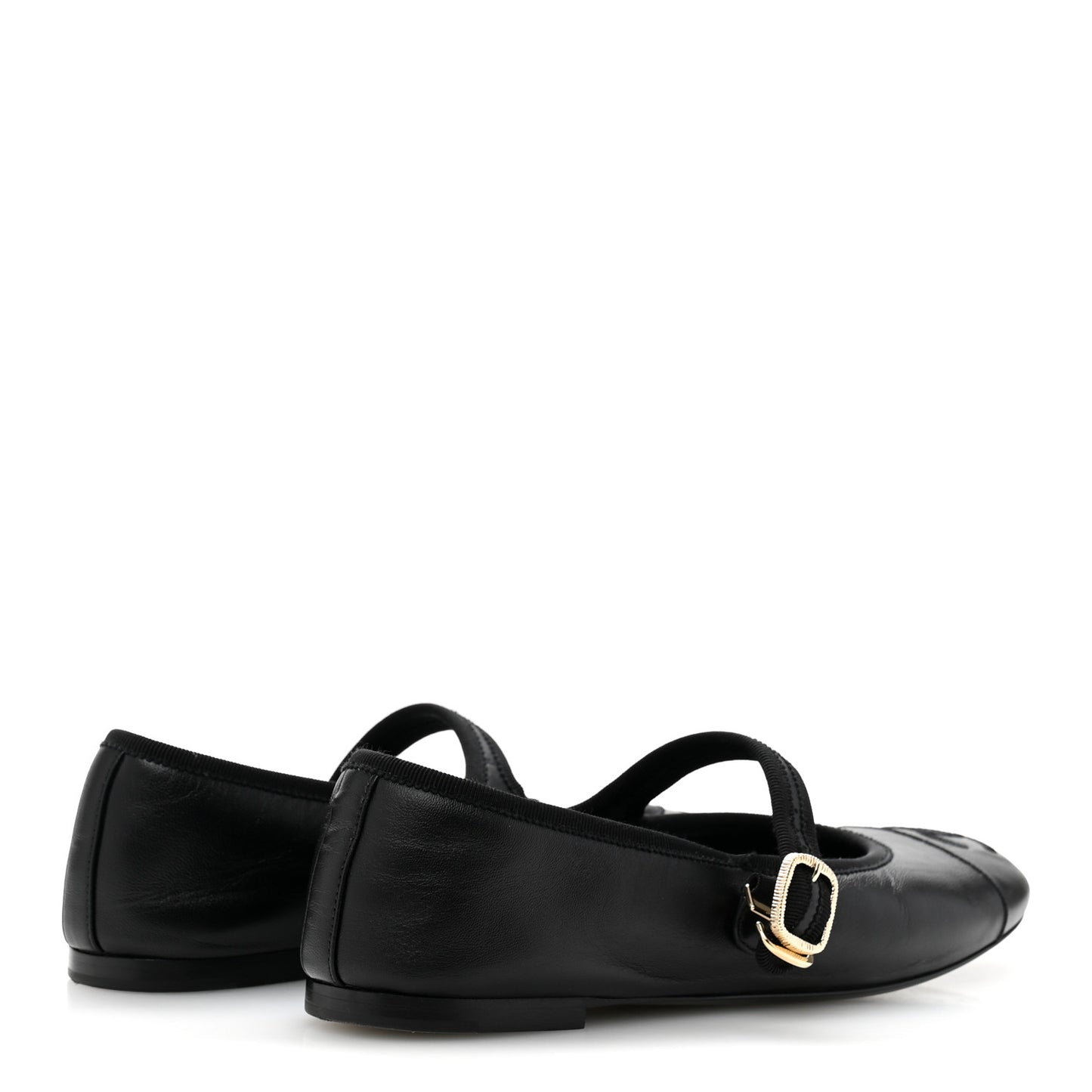 Lambskin Mary Jane Flats 39 Black
