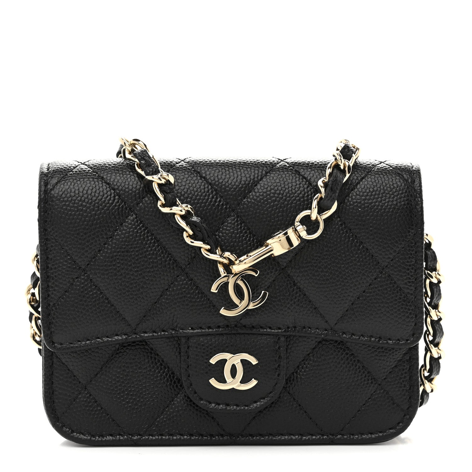 Chanel Caviar Quilted Mini Clutch With Chain Black 1780236 