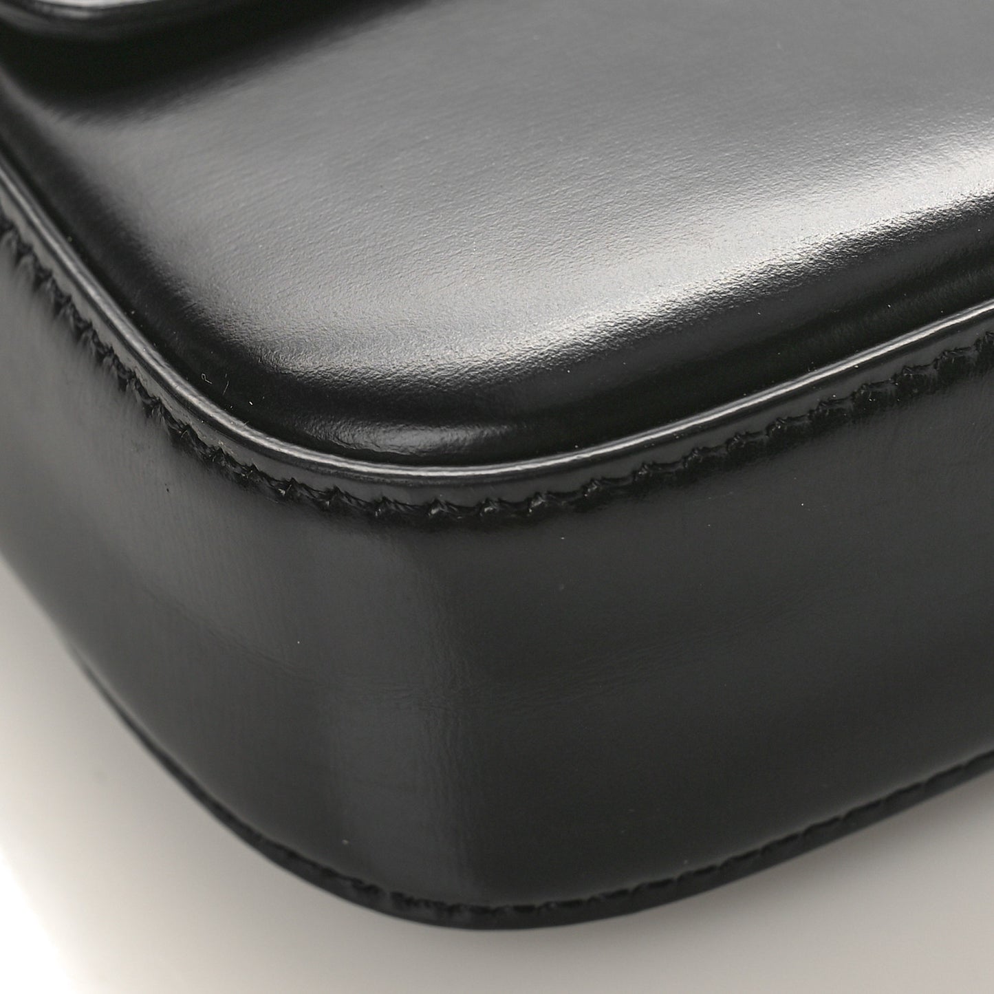 Shiny Calfskin Triomphe Shoulder Bag Black