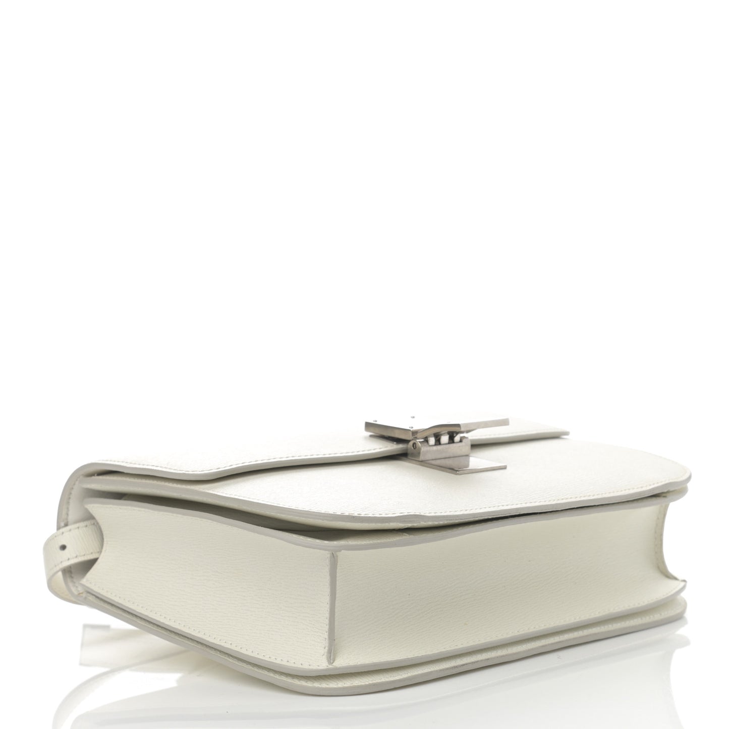 Liege Calfskin Medium Classic Box Flap Bag White