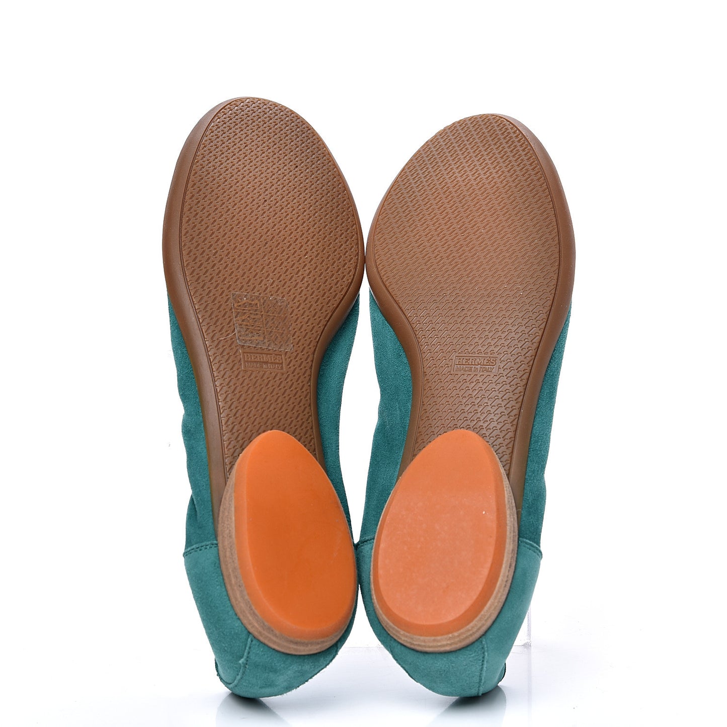 Chevre Velours Carina Ballerina Flats 39.5 Emeraude