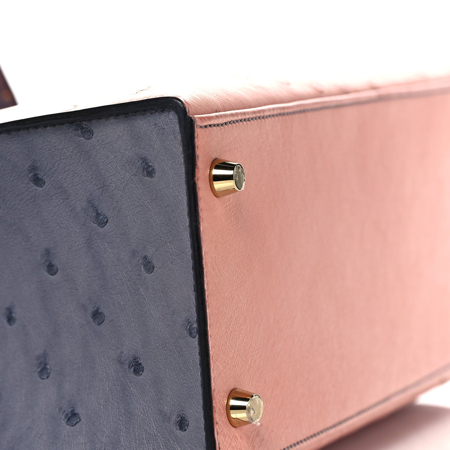 Ostrich Horseshoe Kelly Sellier 28 Terre Cuite Gris Agate