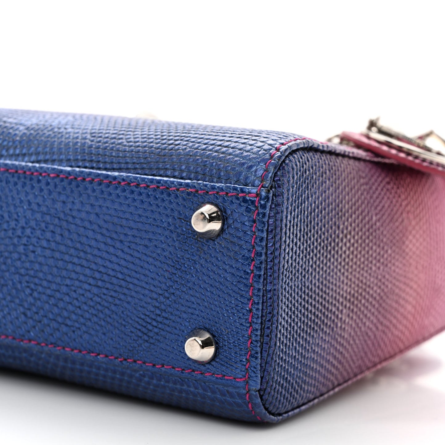 Lizard Gradient Mini Lady Dior Pink Blue