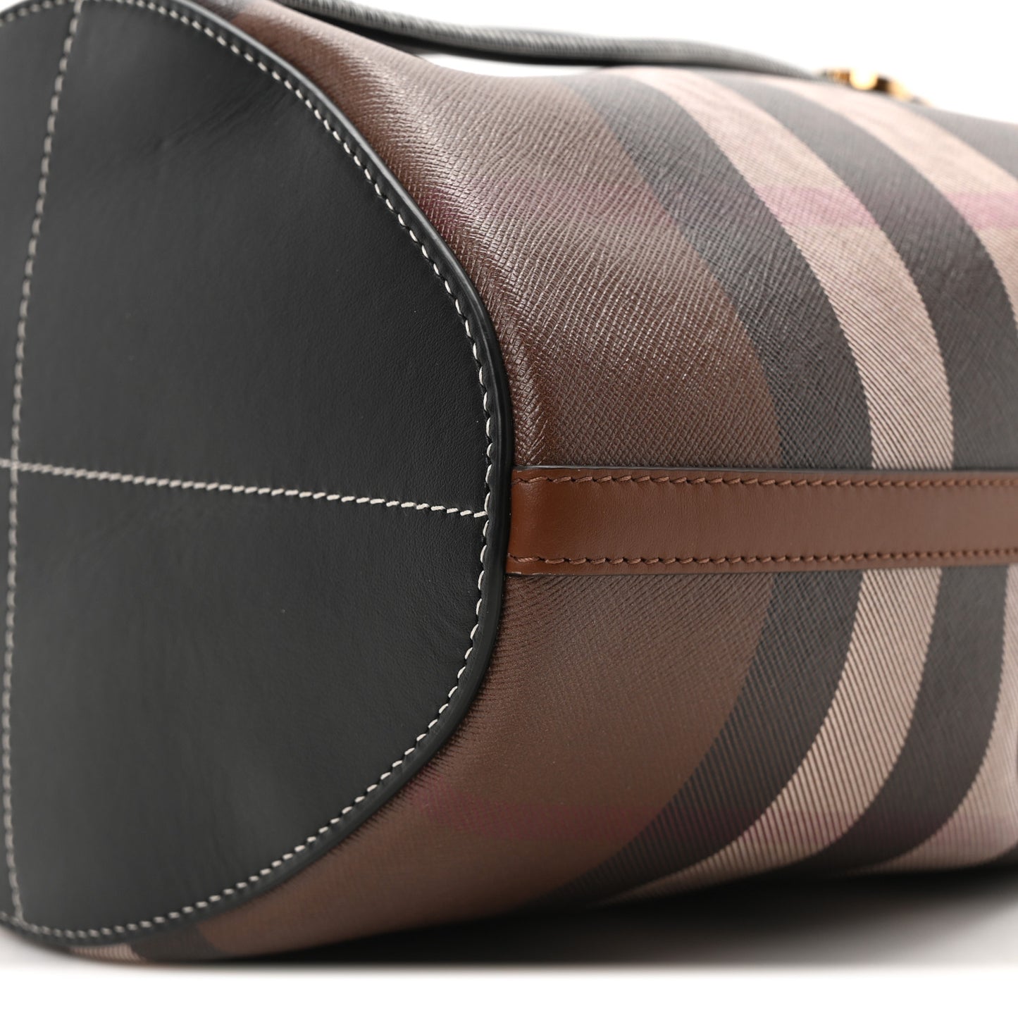 Giant Check Calfskin TB Mini Bucket Bag Dark Birch