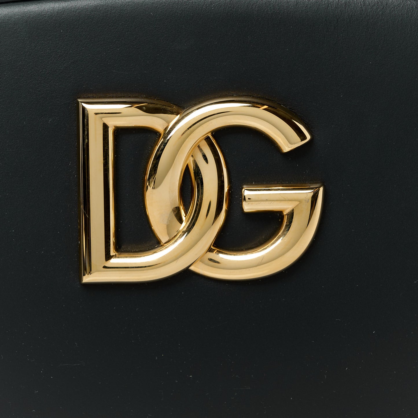DOLCE GABBANA Calfskin Camera Crossbody Bag Black