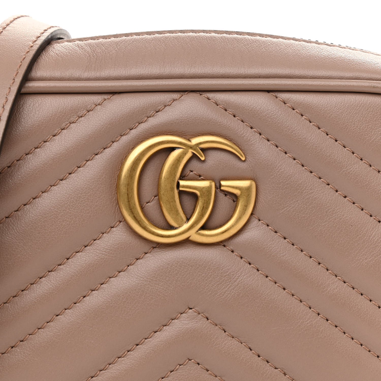 Gucci Calfskin Matelasse Mini GG Marmont Chain Shoulder Bag Porcelain Rose 9 of 12