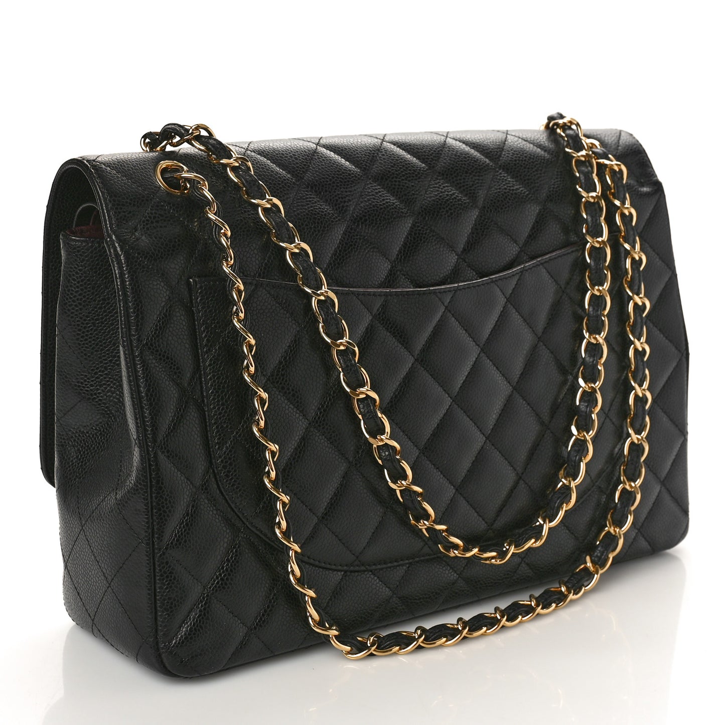 Caviar Quilted Maxi Double Flap Black