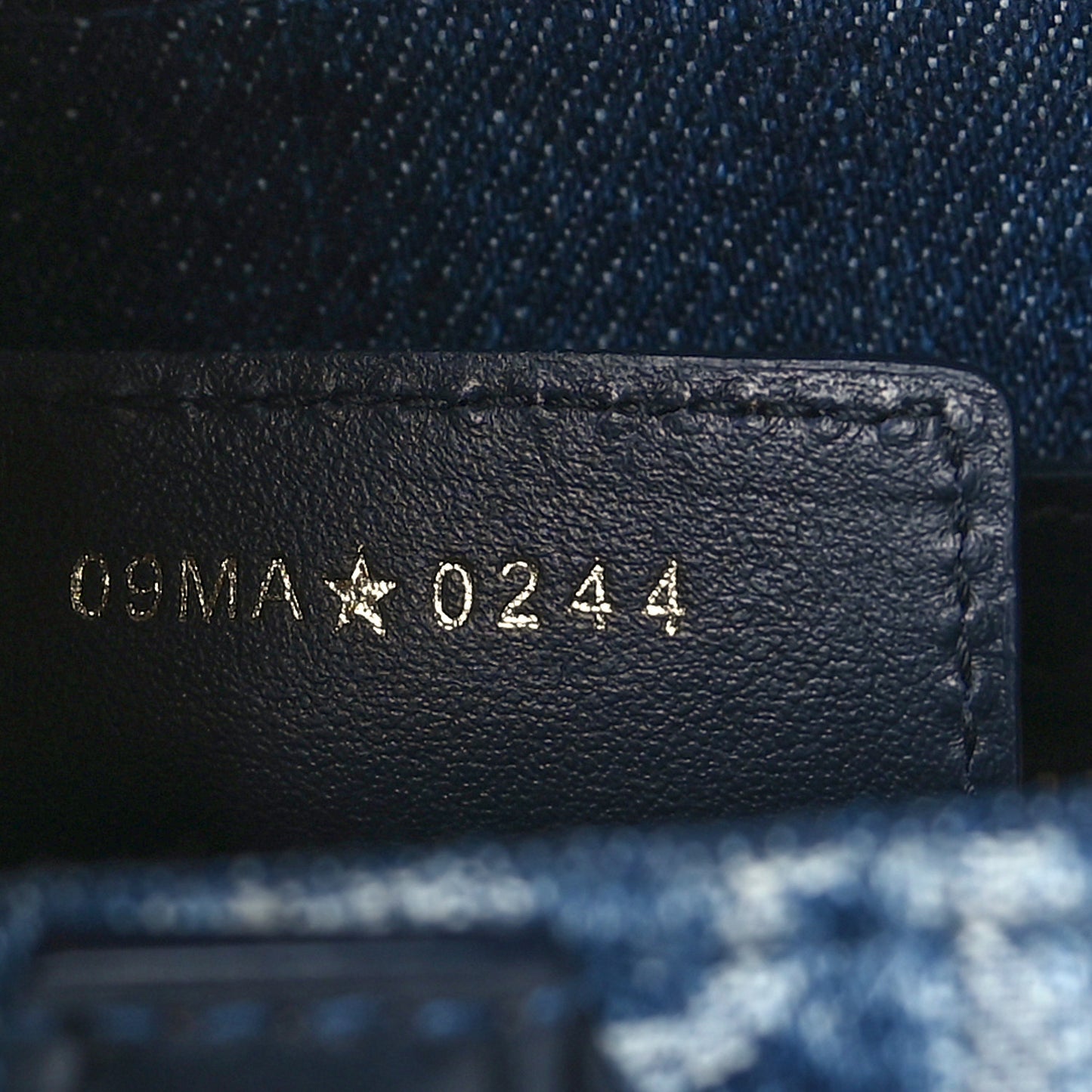 Denim Oblique Jacquard Saddle Bag With Strap Blue