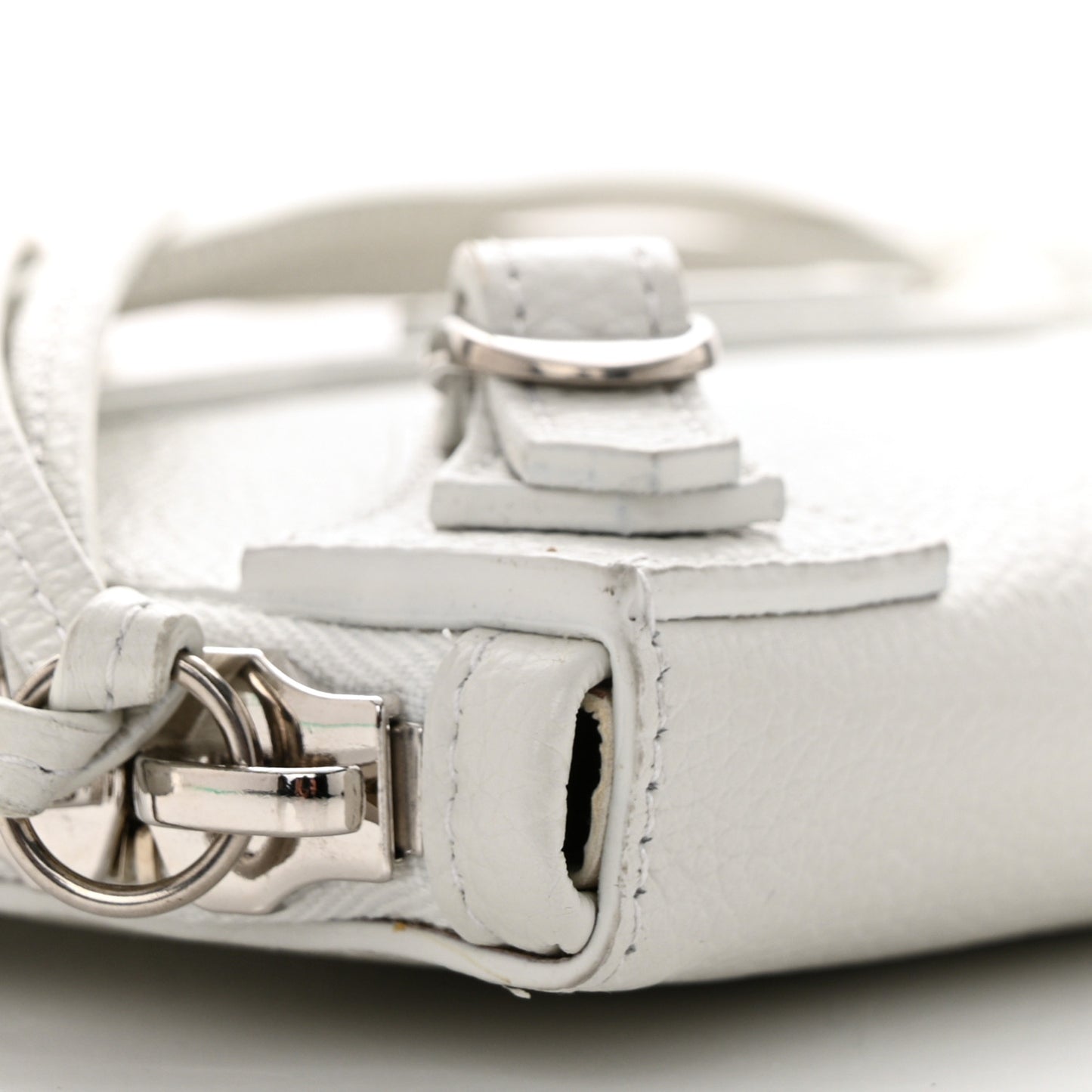 Classic Silver Hardware Reporter Crossbody White
