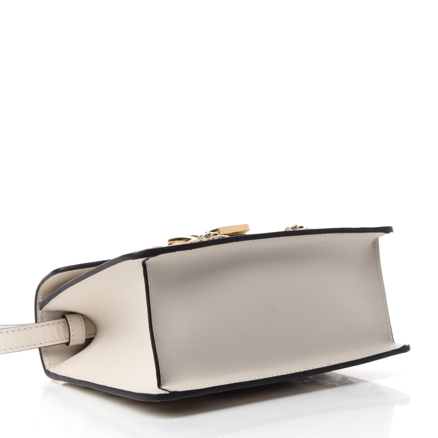 Calfskin Animal Studs Mini Sylvie Top Handle Bag White