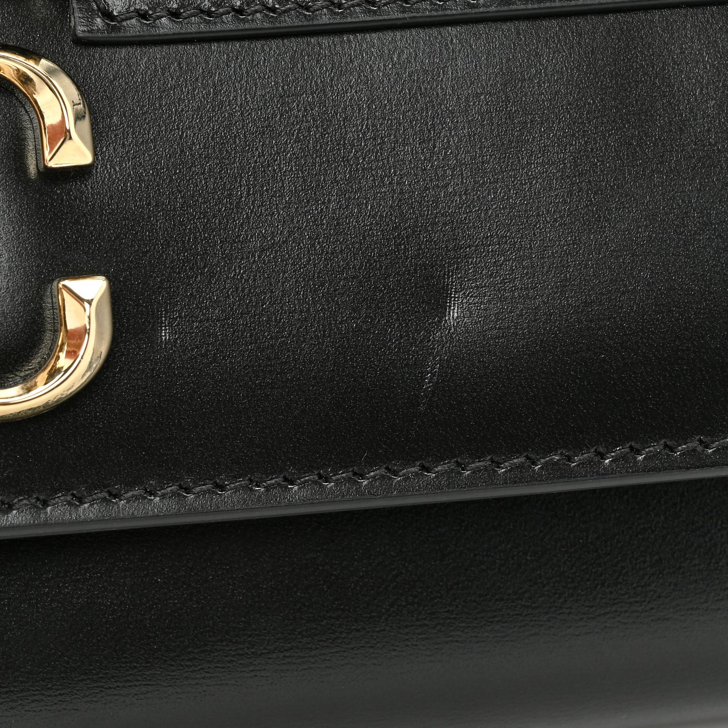 Calfskin Varenne Crystal Bar Avenue Chain Clutch Black