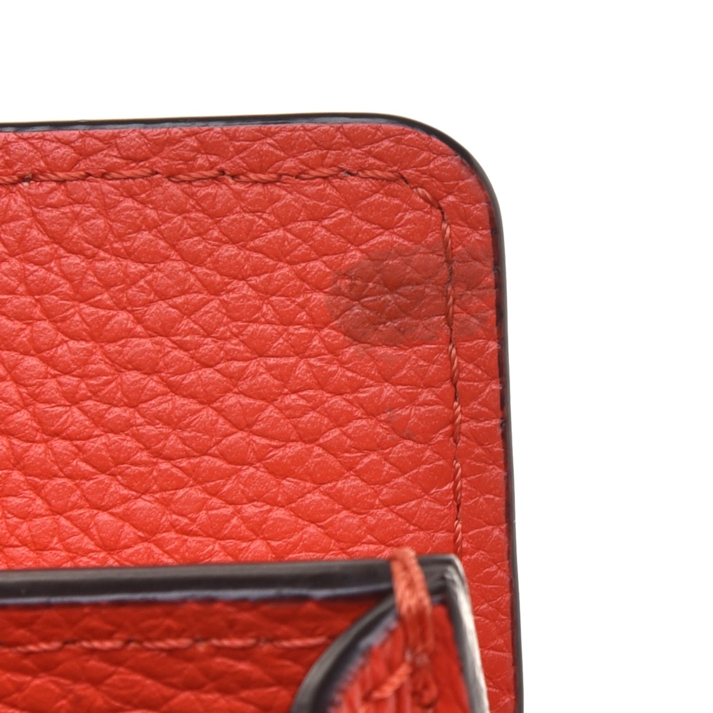 Drummed Calfskin Micro Luggage Vermillion