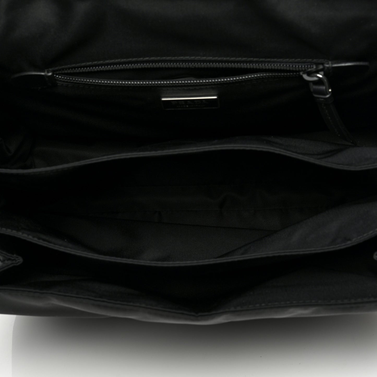 Re-Nylon Vitello Padded Small Flap Shoulder Bag Black