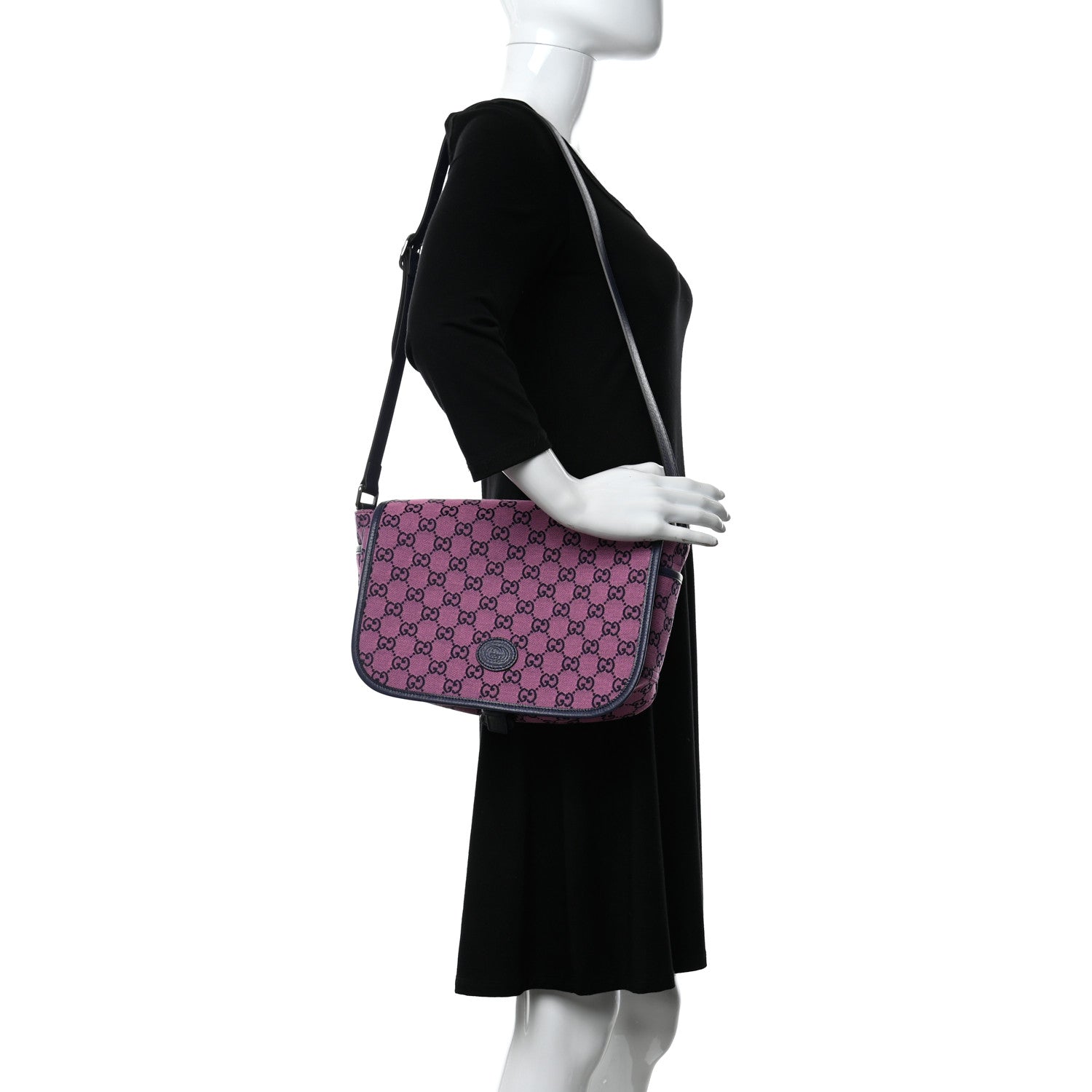 Gucci Monogram GG Childrens Messenger Bag Pink 2 of 11