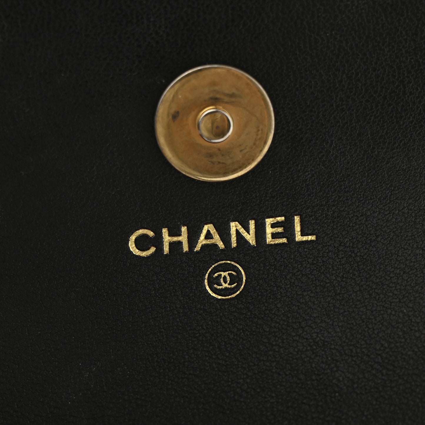 Lambskin Quilted Chanel 19 Flap Phone Holder With Chain Black