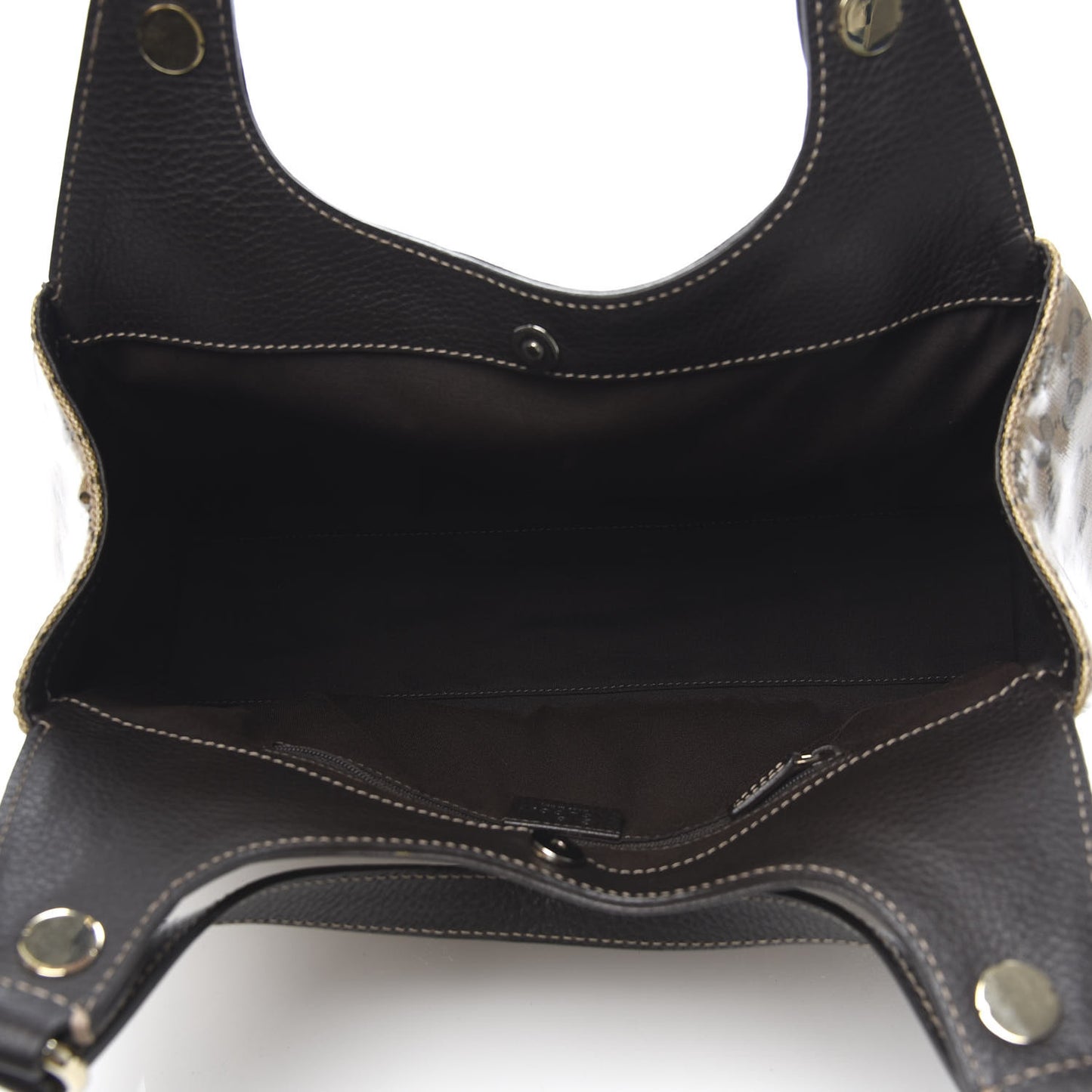 Crystal Monogram Medium Charmy Shoulder Bag Dark Brown
