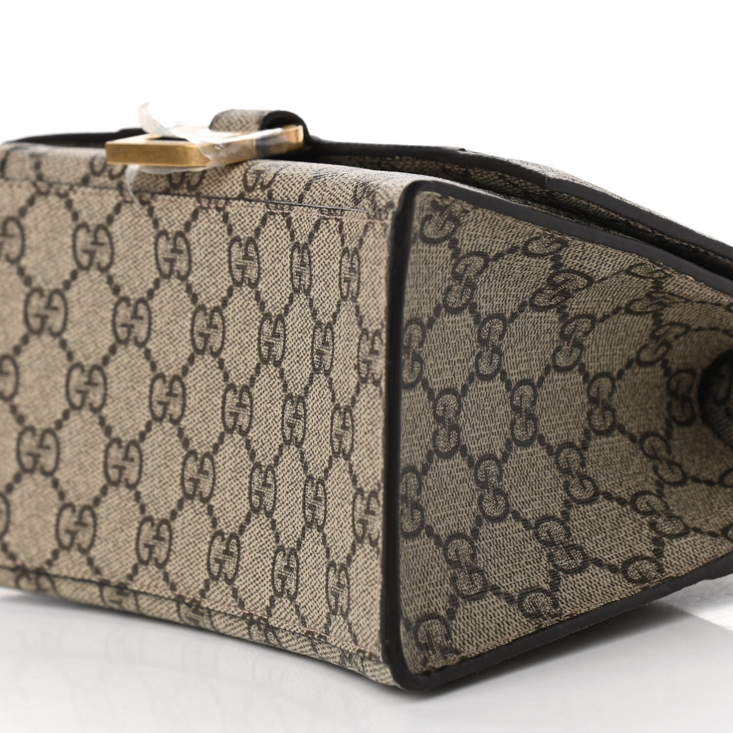 X GUCCI GG Supreme Monogram Small Hourglass Top Handle Bag Beige Ebony