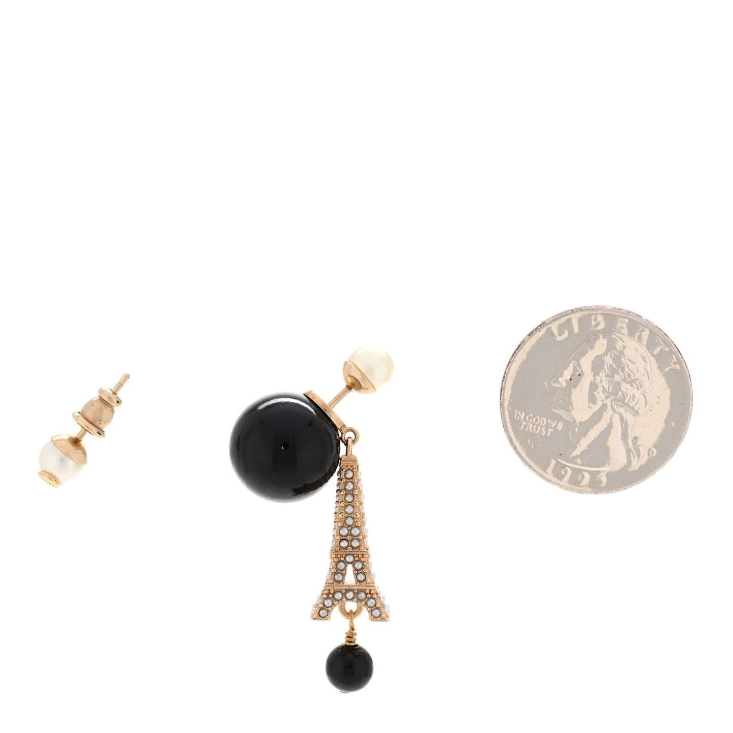 Pearl Eiffel Tribal Earrings Black