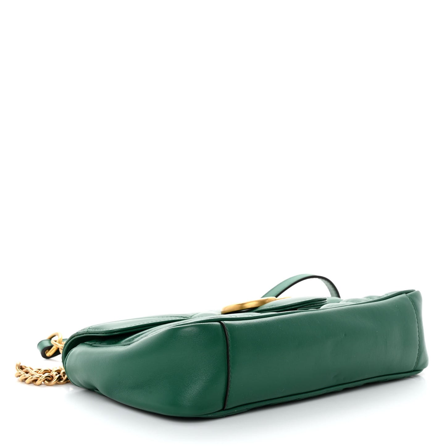 Calfskin Matelasse Small GG Marmont Shoulder Bag Emerald Green