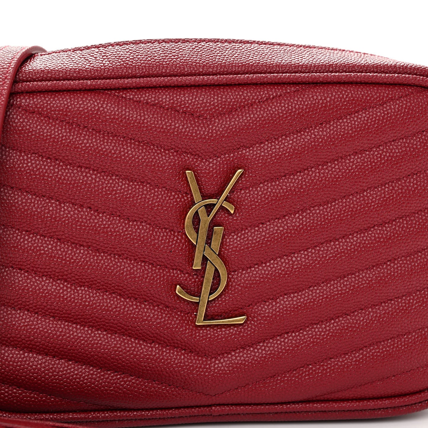 Grain De Poudre Matelasse Monogram Mini Lou Camera Bag Opyum Red