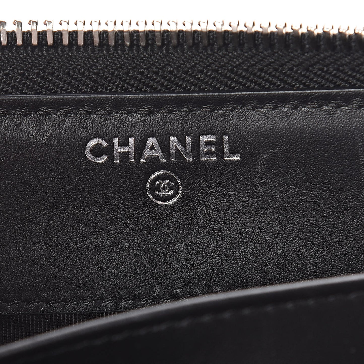 Lambskin Camellia Studded Large Gusset Zip Around Wallet Black